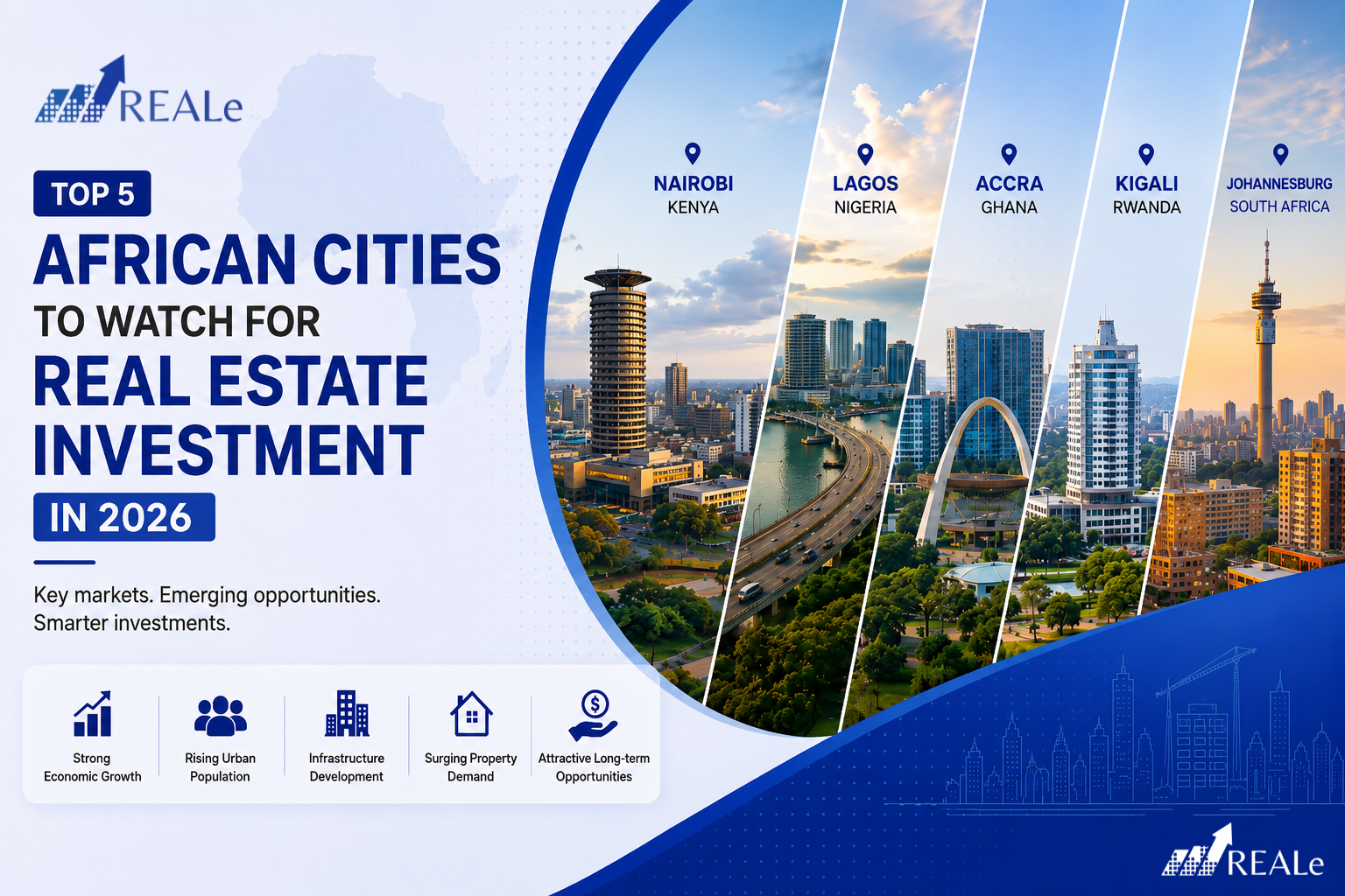 Top 5 African Cities for Real Estate Investment in 2026: Markets, Opportunities & Trends